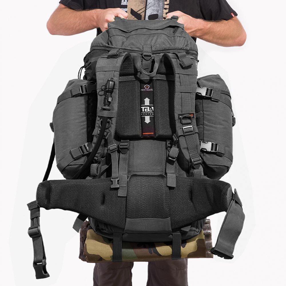 Pentagon Rucksack Deos 65 Liter schwarz inkl. Regenschutz Bild 1