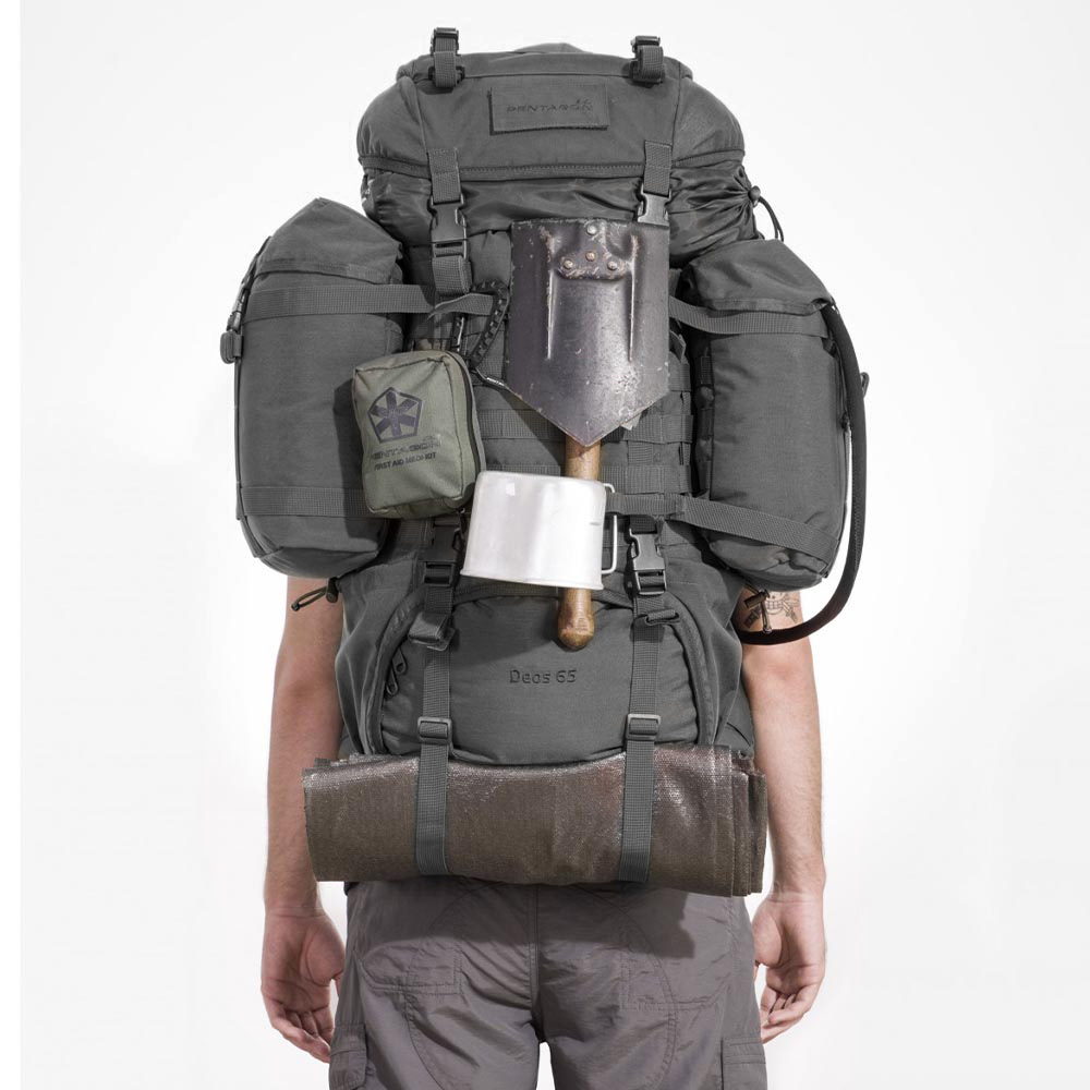 Pentagon Rucksack Deos 65 Liter schwarz inkl. Regenschutz Bild 1
