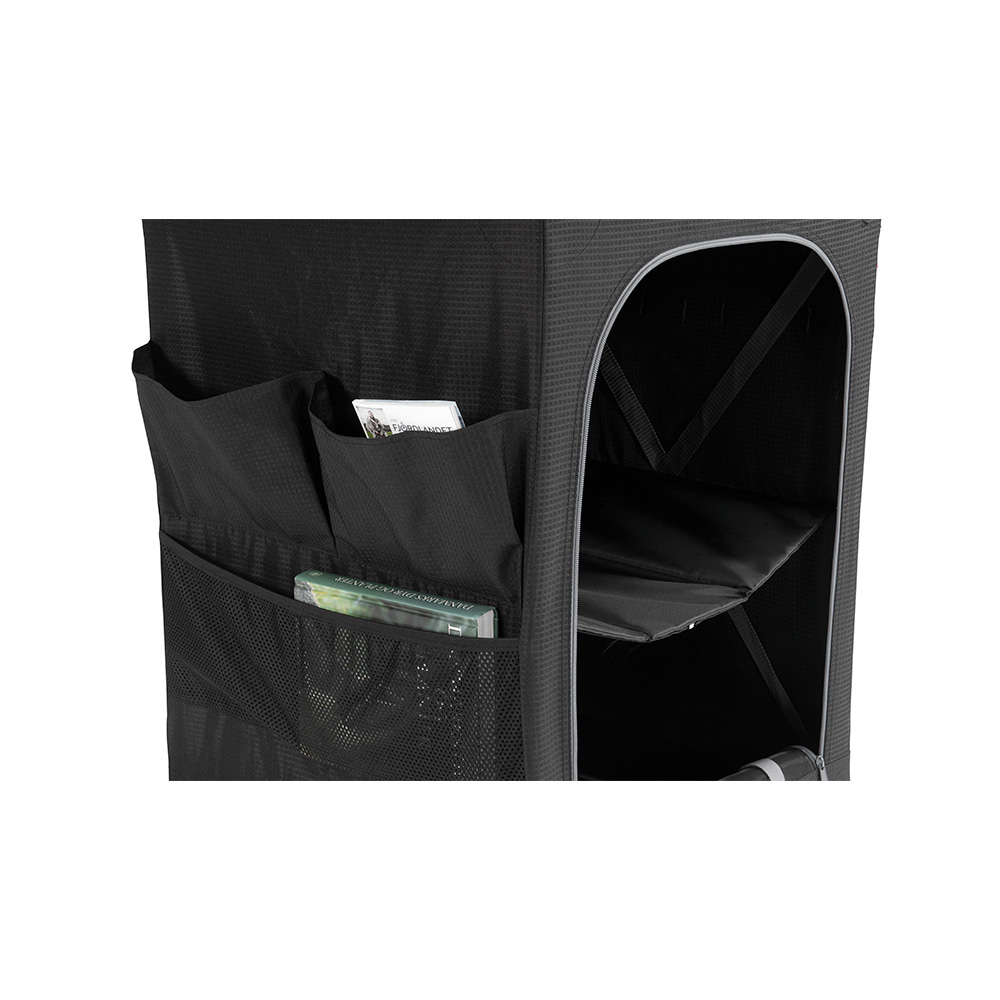 Robens Campingschrank Settler mit zwei Regalböden 58 x 58 x 83 cm schwarz klappbar Bild 1