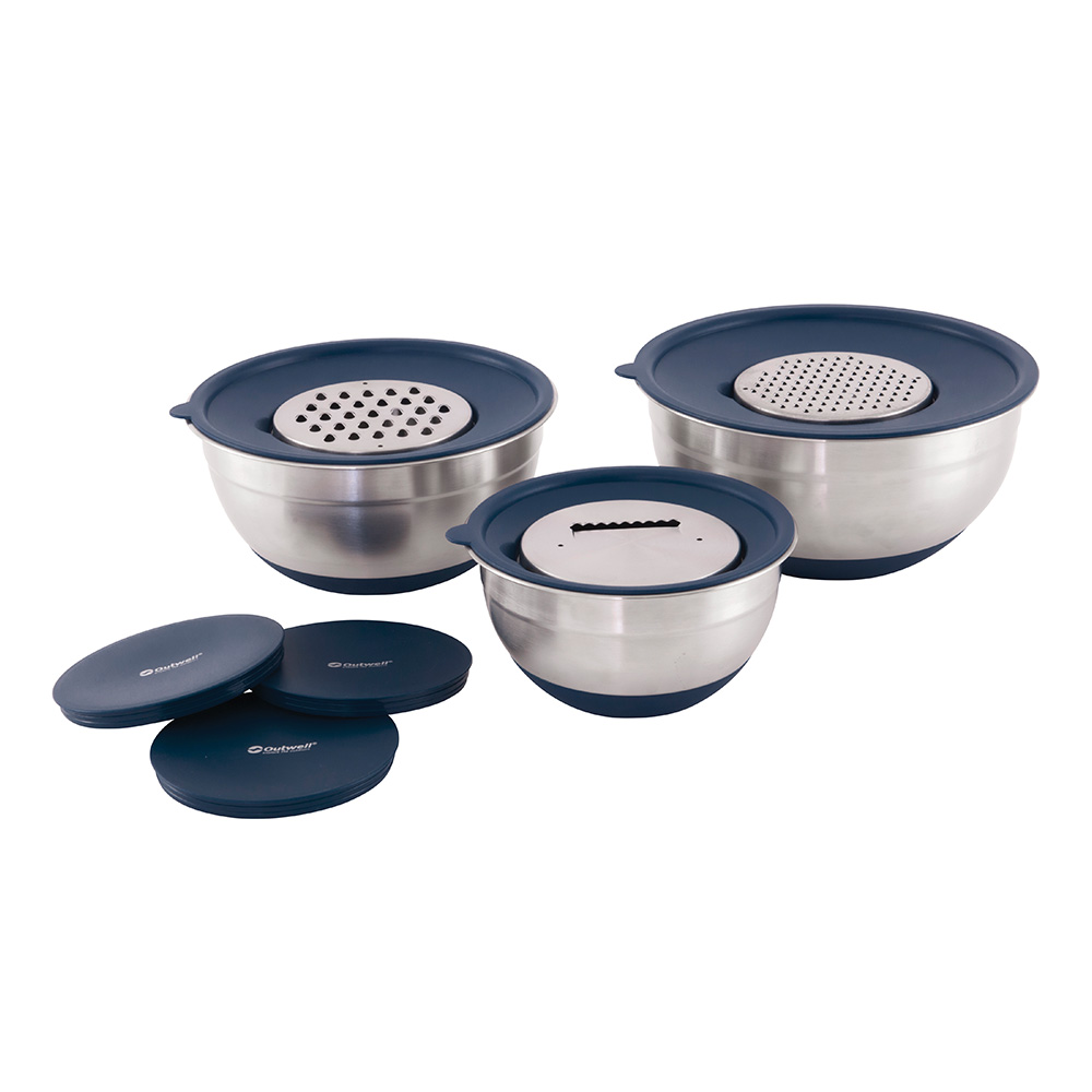 Outwell Schssel-Set Chef mit Deckel und Reiben Edelstahl