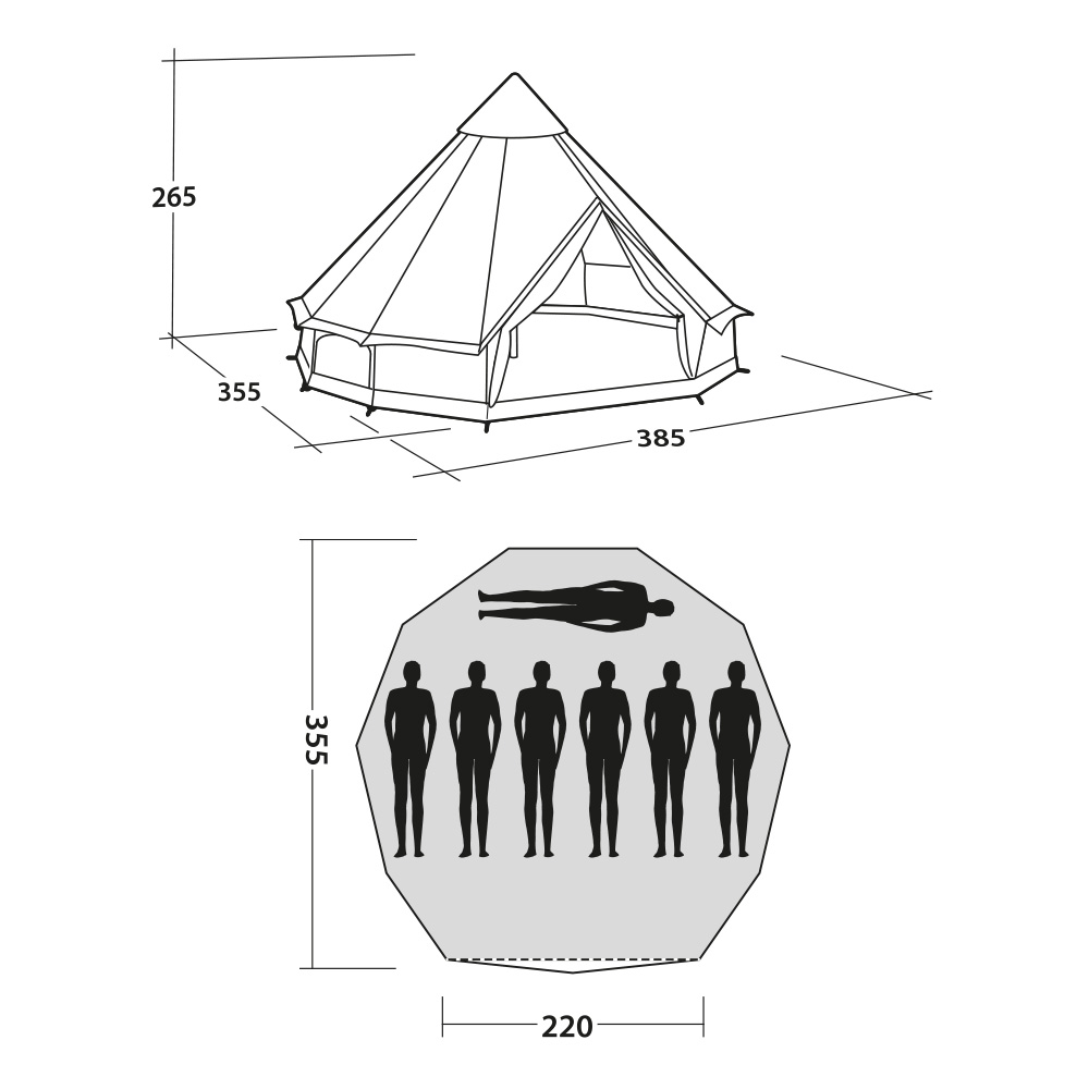 Easy Camp Familienzelt Moonlight Bell Tipi fr max. 7 Personen grau/khaki Bild 1