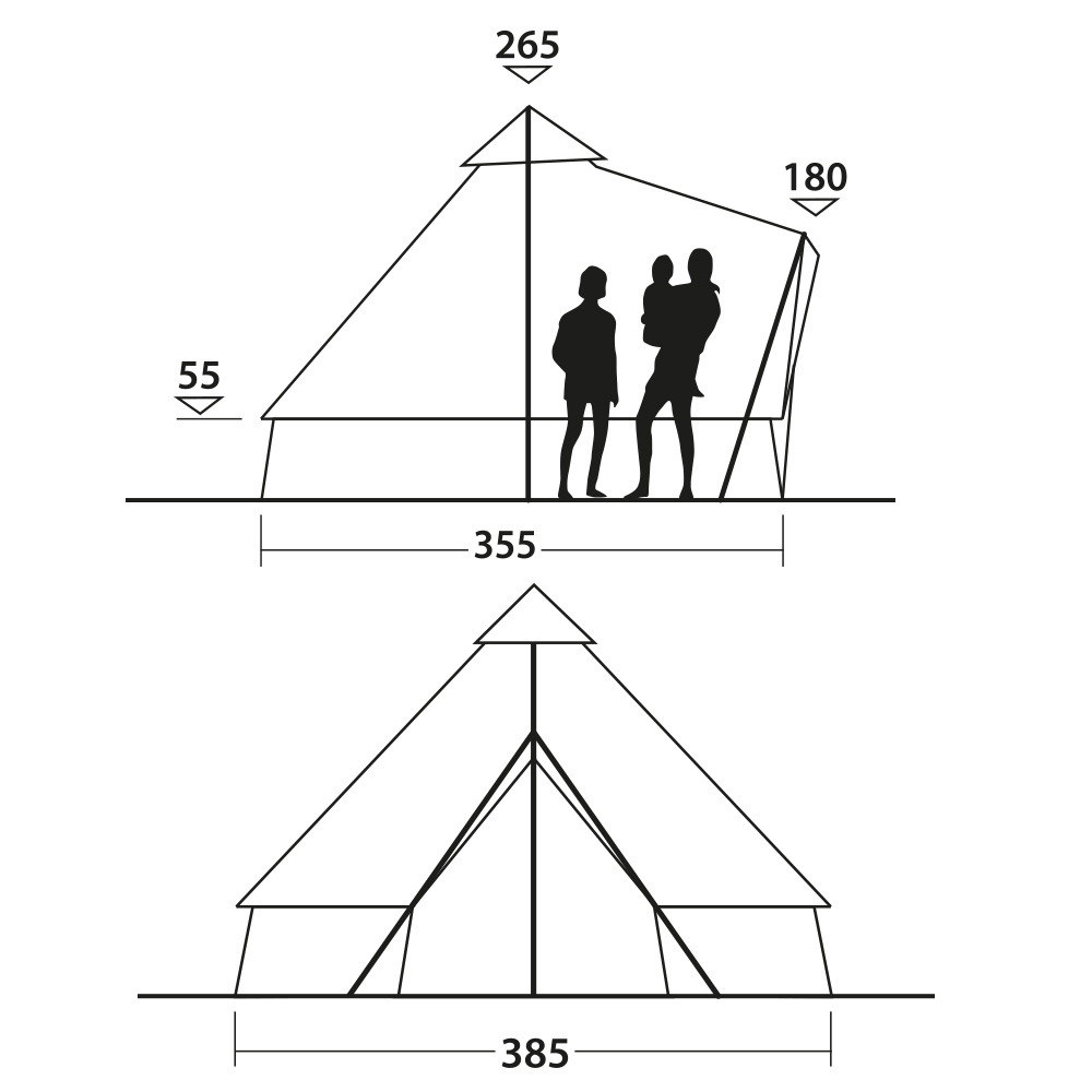 Easy Camp Familienzelt Moonlight Bell Tipi fr max. 7 Personen grau/khaki Bild 2