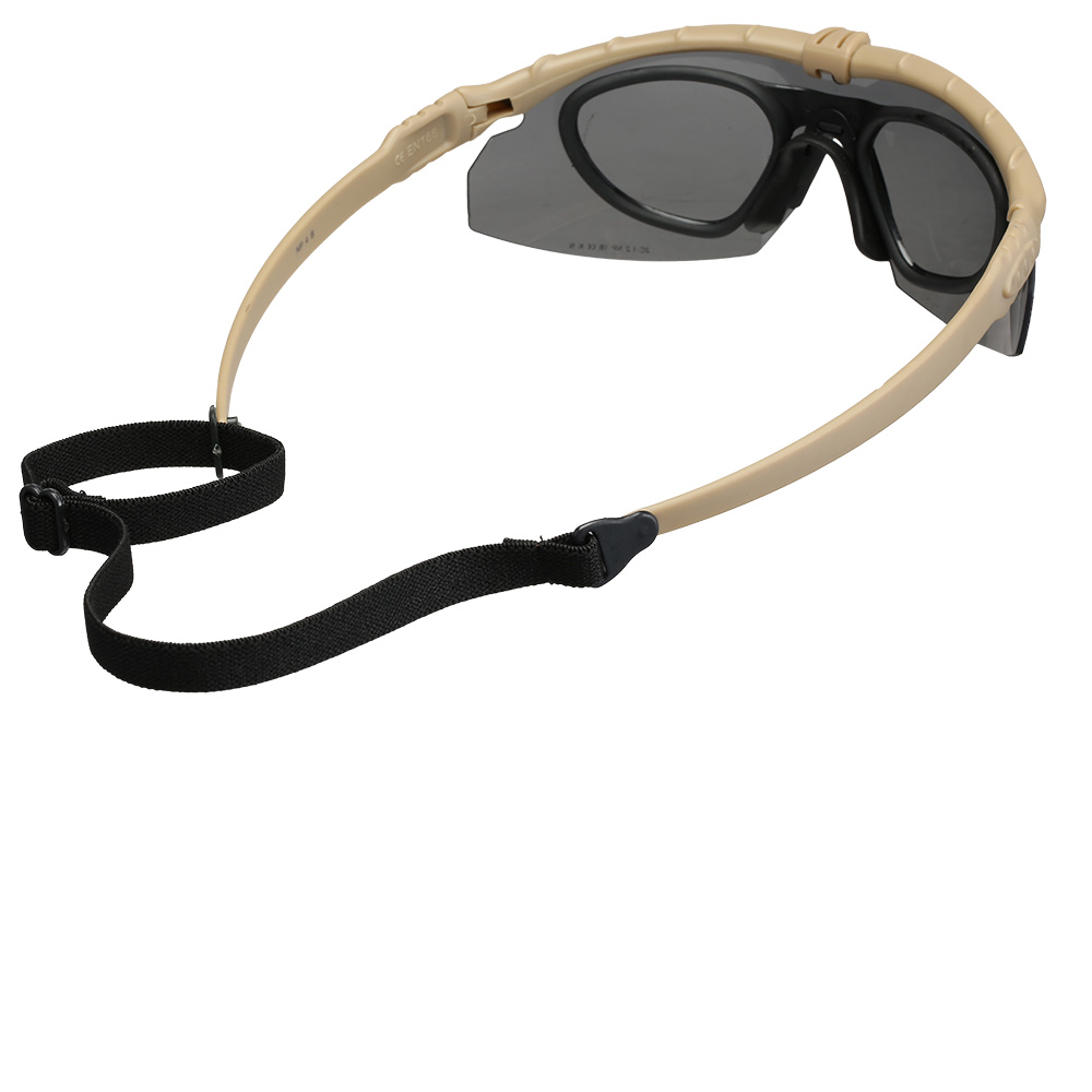 Nuprol Battle Pro Protective Airsoft Schutzbrille inkl. Brillenträgereinsatz tan / rauch Bild 1