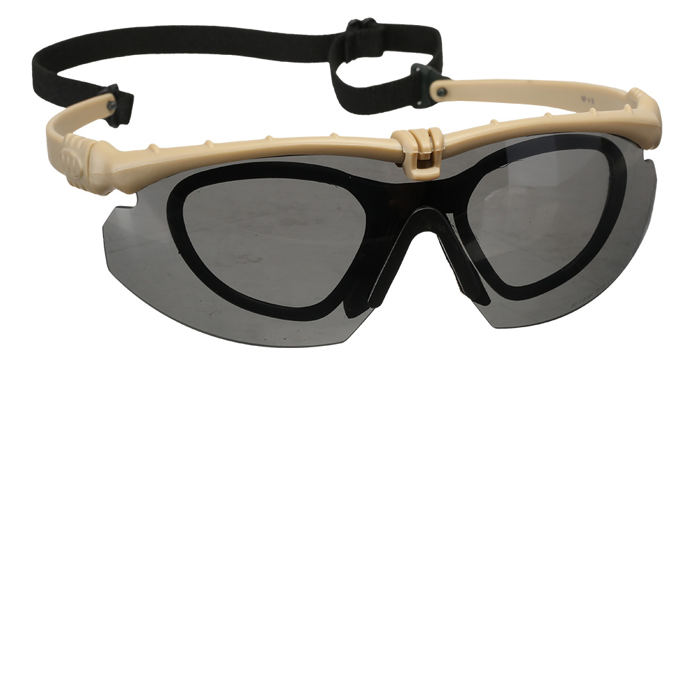 Nuprol Battle Pro Protective Airsoft Schutzbrille inkl. Brillentrgereinsatz tan / rauch Bild 1