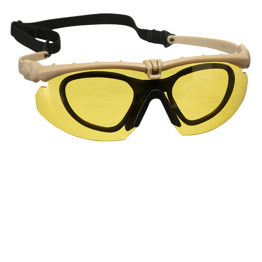 Nuprol Battle Pro Protective Airsoft Schutzbrille inkl. Brillenträgereinsatz tan / gelb Bild 1