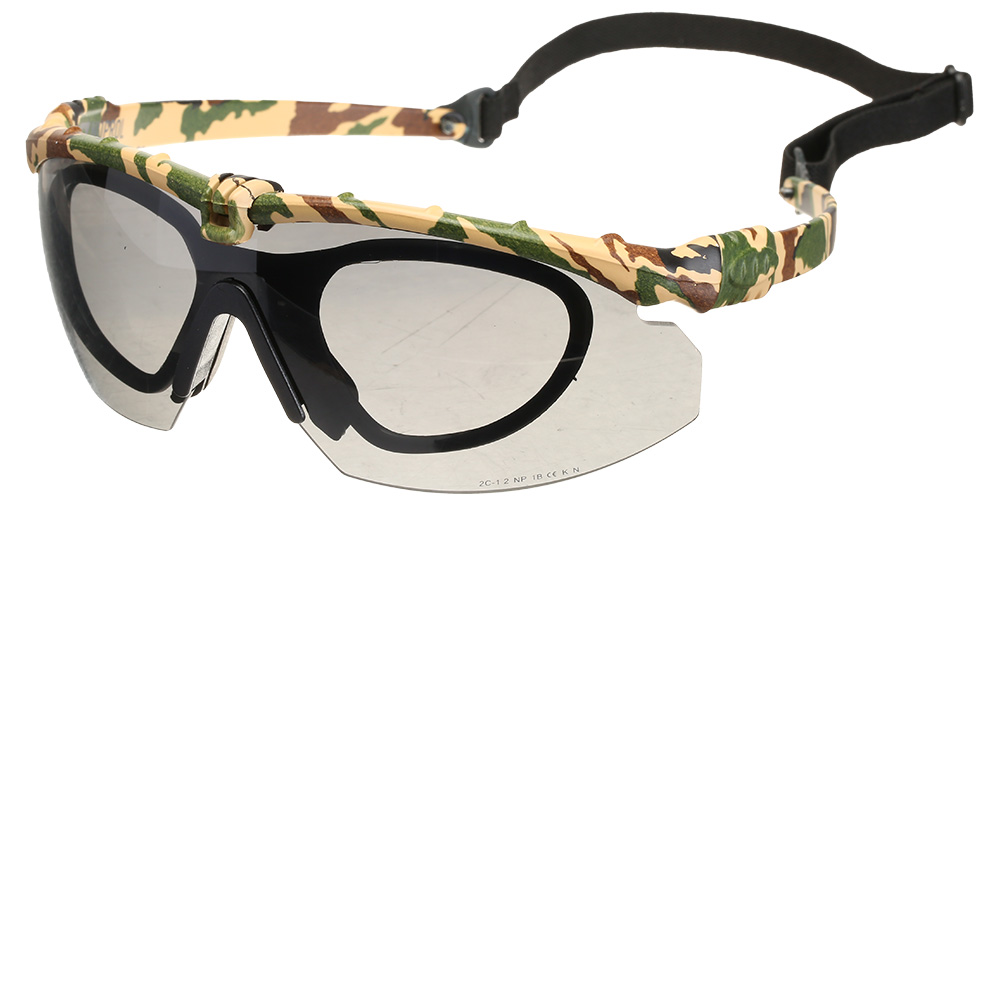 Nuprol Battle Pro Protective Airsoft Schutzbrille inkl. Brillentrgereinsatz camo / rauch