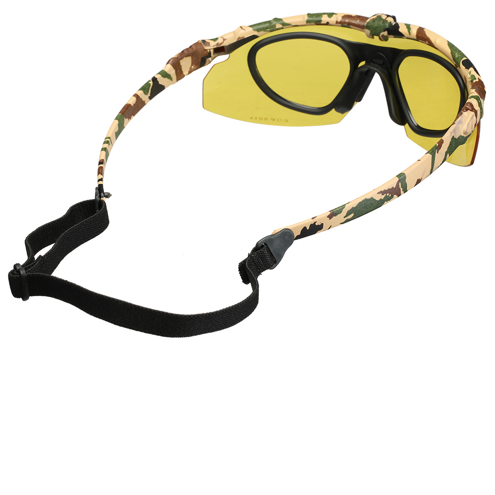 Nuprol Battle Pro Protective Airsoft Schutzbrille inkl. Brillenträgereinsatz camo / gelb Bild 1
