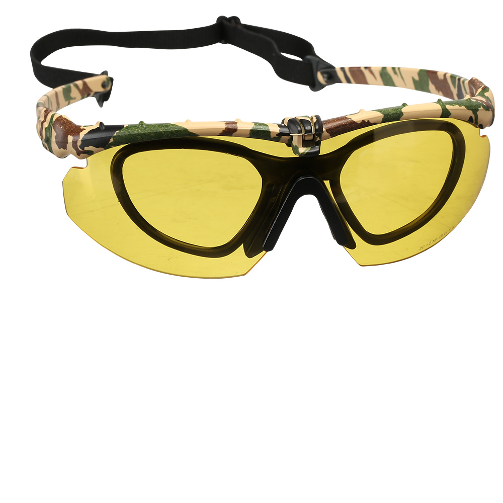 Nuprol Battle Pro Protective Airsoft Schutzbrille inkl. Brillentrgereinsatz camo / gelb Bild 2