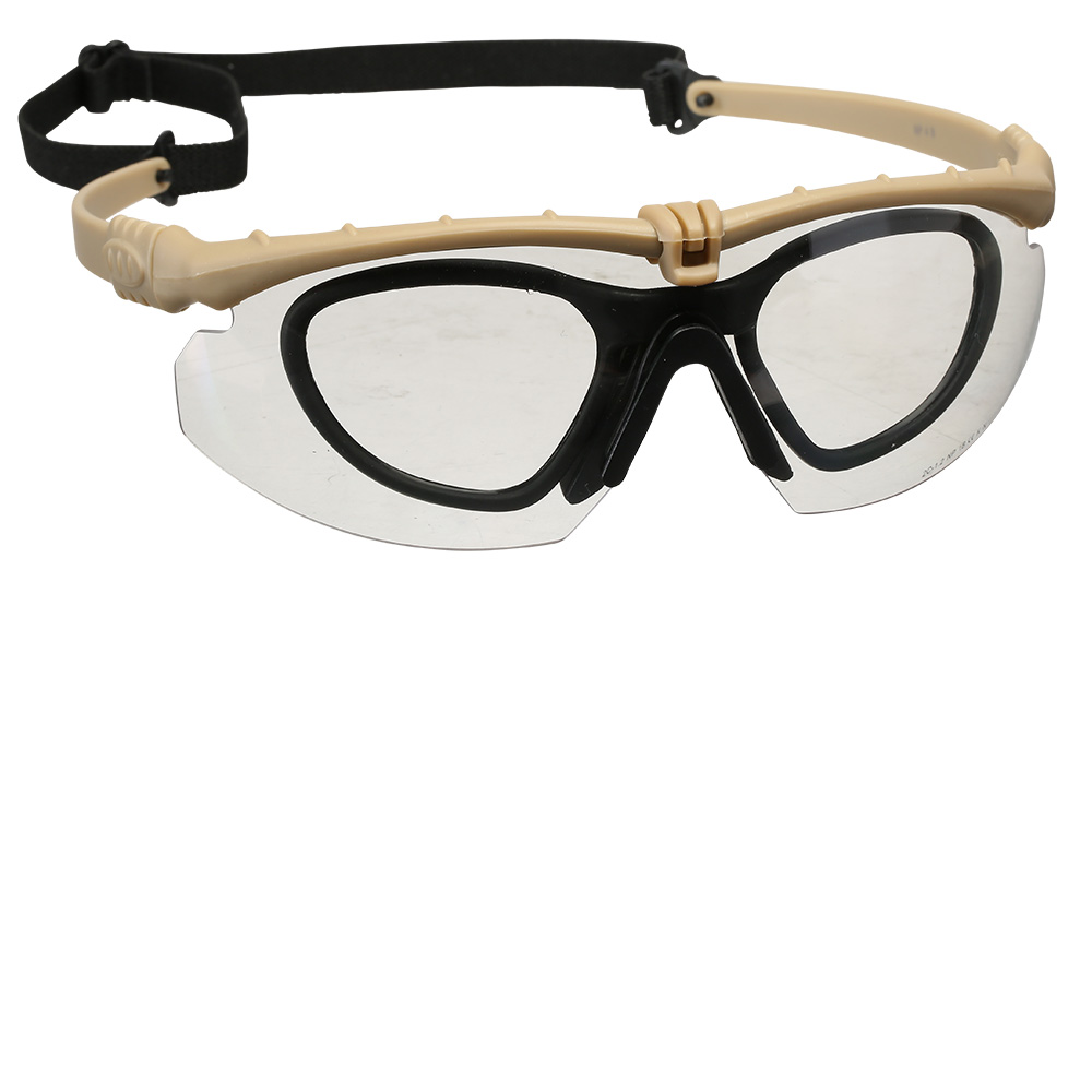 Nuprol Battle Pro Protective Airsoft Schutzbrille inkl. Brillentrgereinsatz tan / klar Bild 1