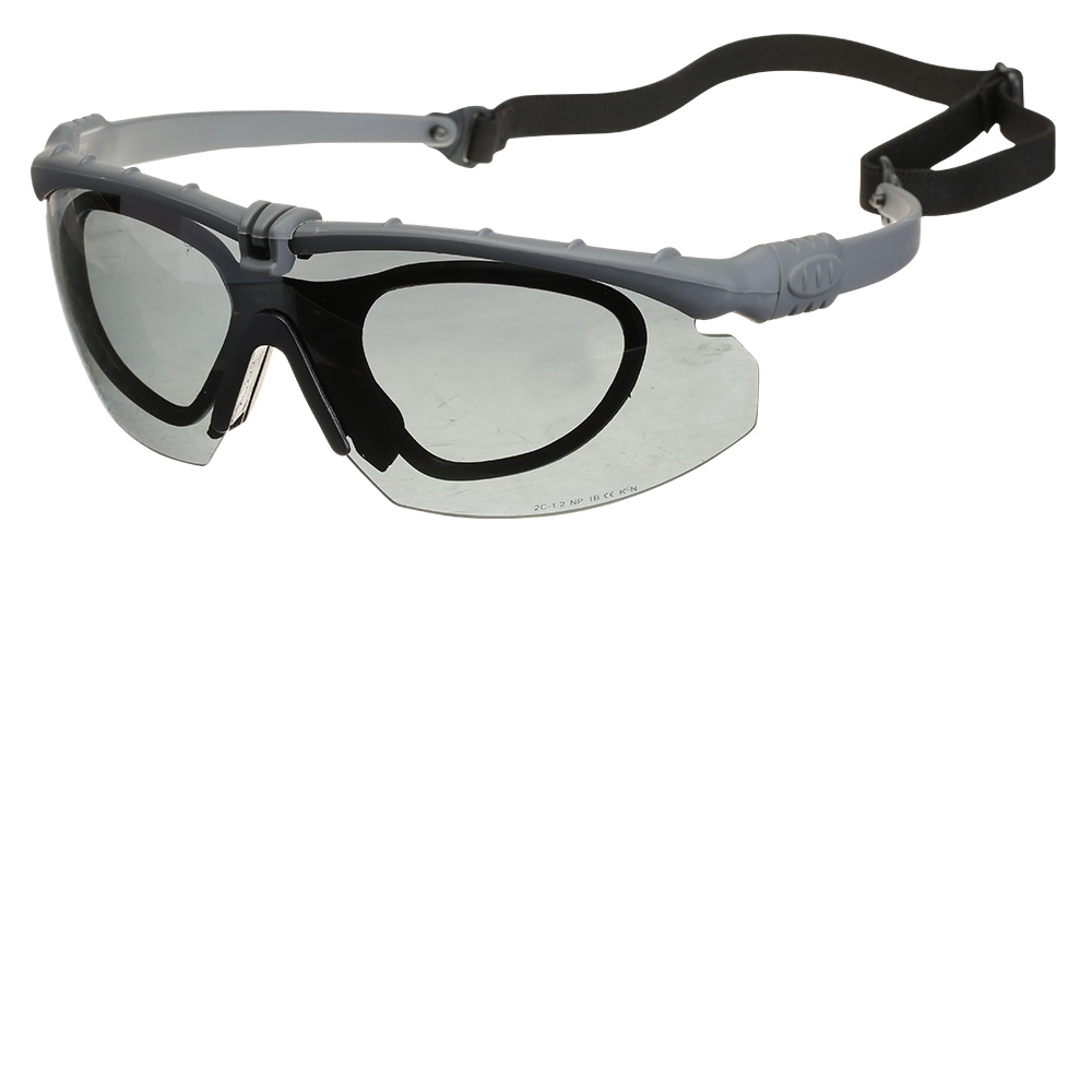 Nuprol Battle Pro Protective Airsoft Schutzbrille inkl. Brillentrgereinsatz grau / rauch