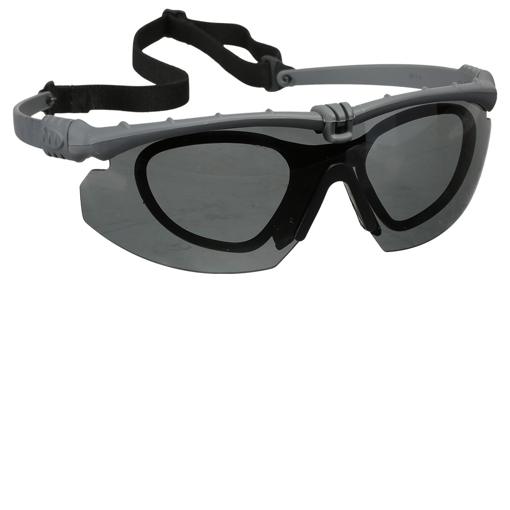 Nuprol Battle Pro Protective Airsoft Schutzbrille inkl. Brillenträgereinsatz grau / rauch Bild 2