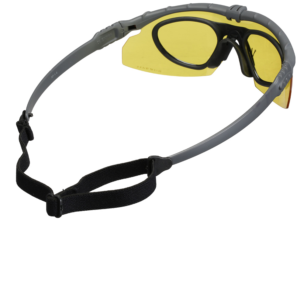 Nuprol Battle Pro Protective Airsoft Schutzbrille inkl. Brillenträgereinsatz grau / gelb Bild 1