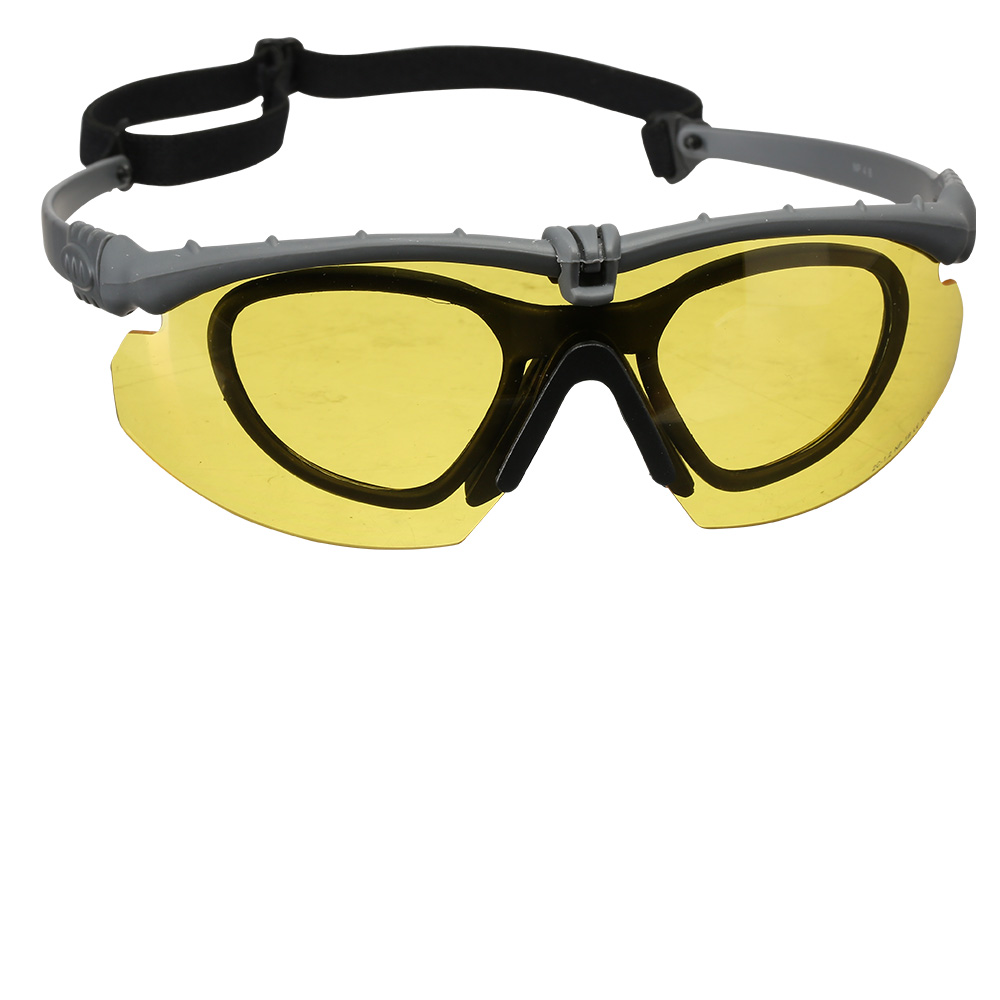 Nuprol Battle Pro Protective Airsoft Schutzbrille inkl. Brillentrgereinsatz grau / gelb Bild 1