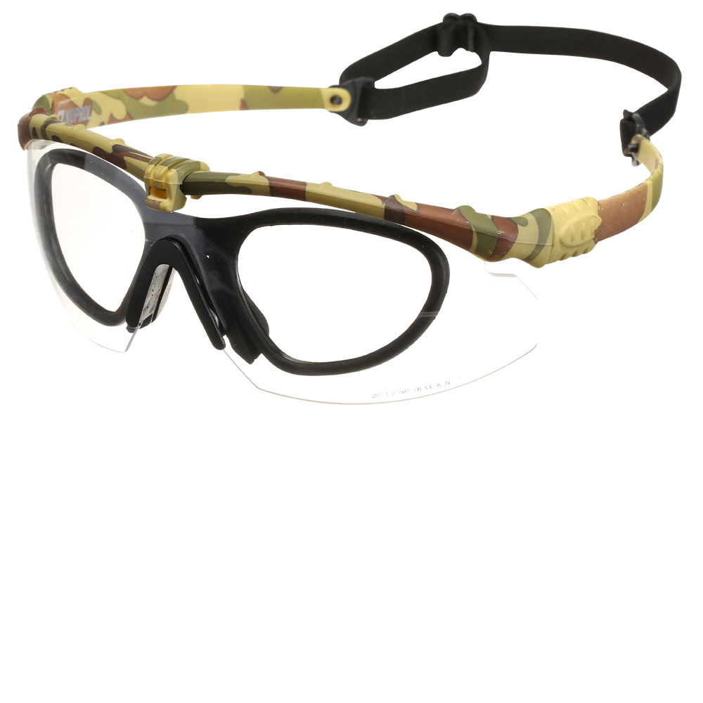 Nuprol Battle Pro Protective Airsoft Schutzbrille inkl. Brillentrgereinsatz camo / klar