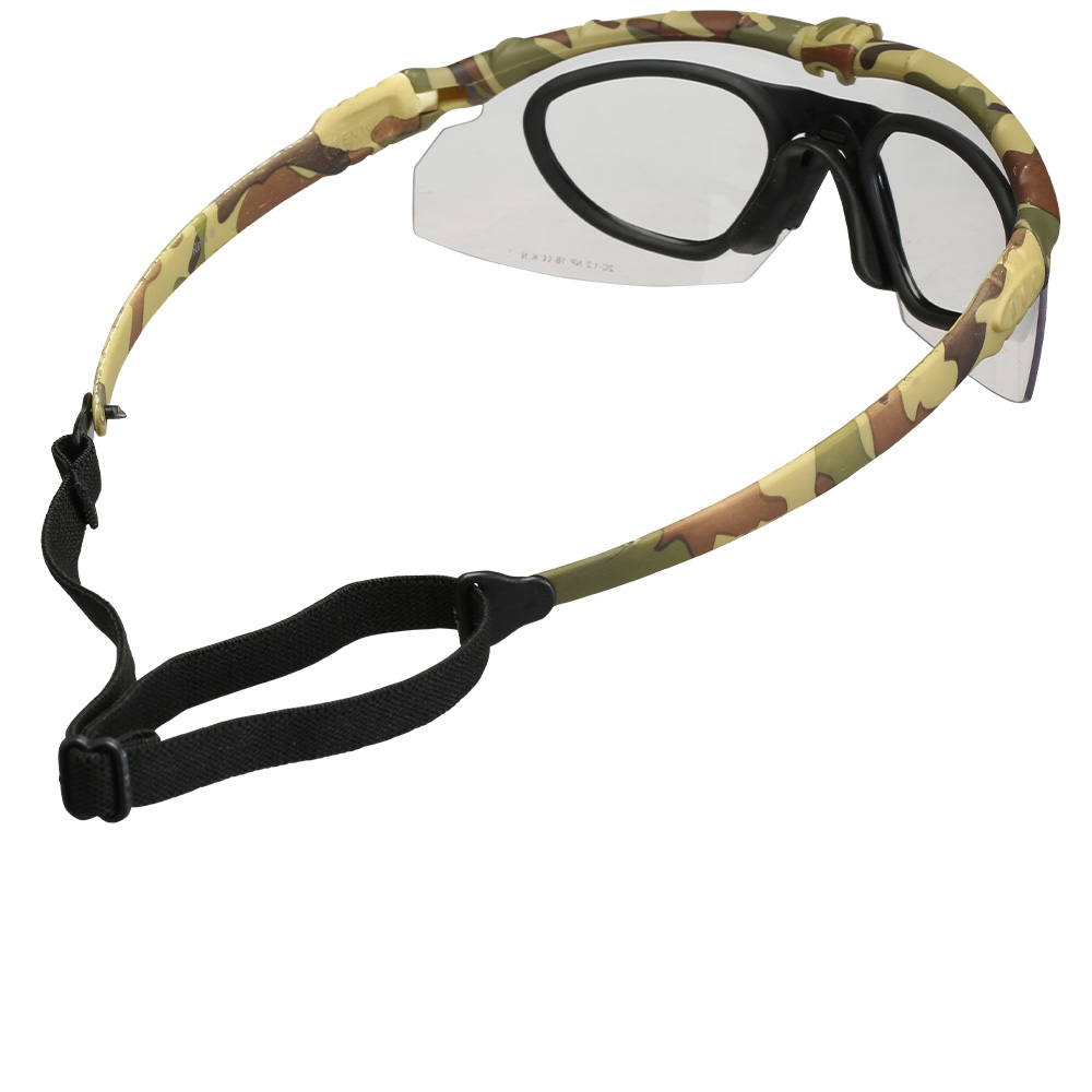 Nuprol Battle Pro Protective Airsoft Schutzbrille inkl. Brillenträgereinsatz camo / klar Bild 1