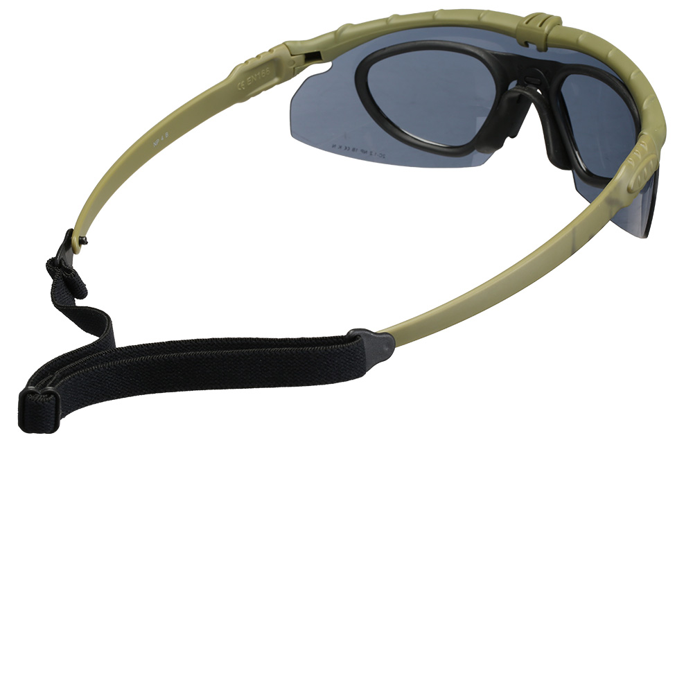 Nuprol Battle Pro Protective Airsoft Schutzbrille inkl. Brillenträgereinsatz oliv / rauch Bild 1