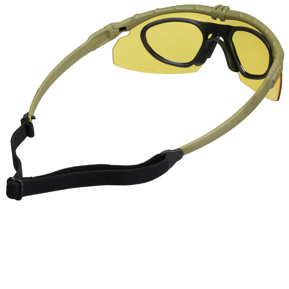 Nuprol Battle Pro Protective Airsoft Schutzbrille inkl. Brillenträgereinsatz oliv / gelb Bild 1