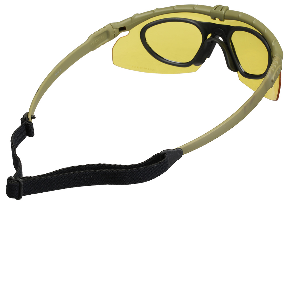 Nuprol Battle Pro Protective Airsoft Schutzbrille inkl. Brillentrgereinsatz oliv / gelb Bild 1