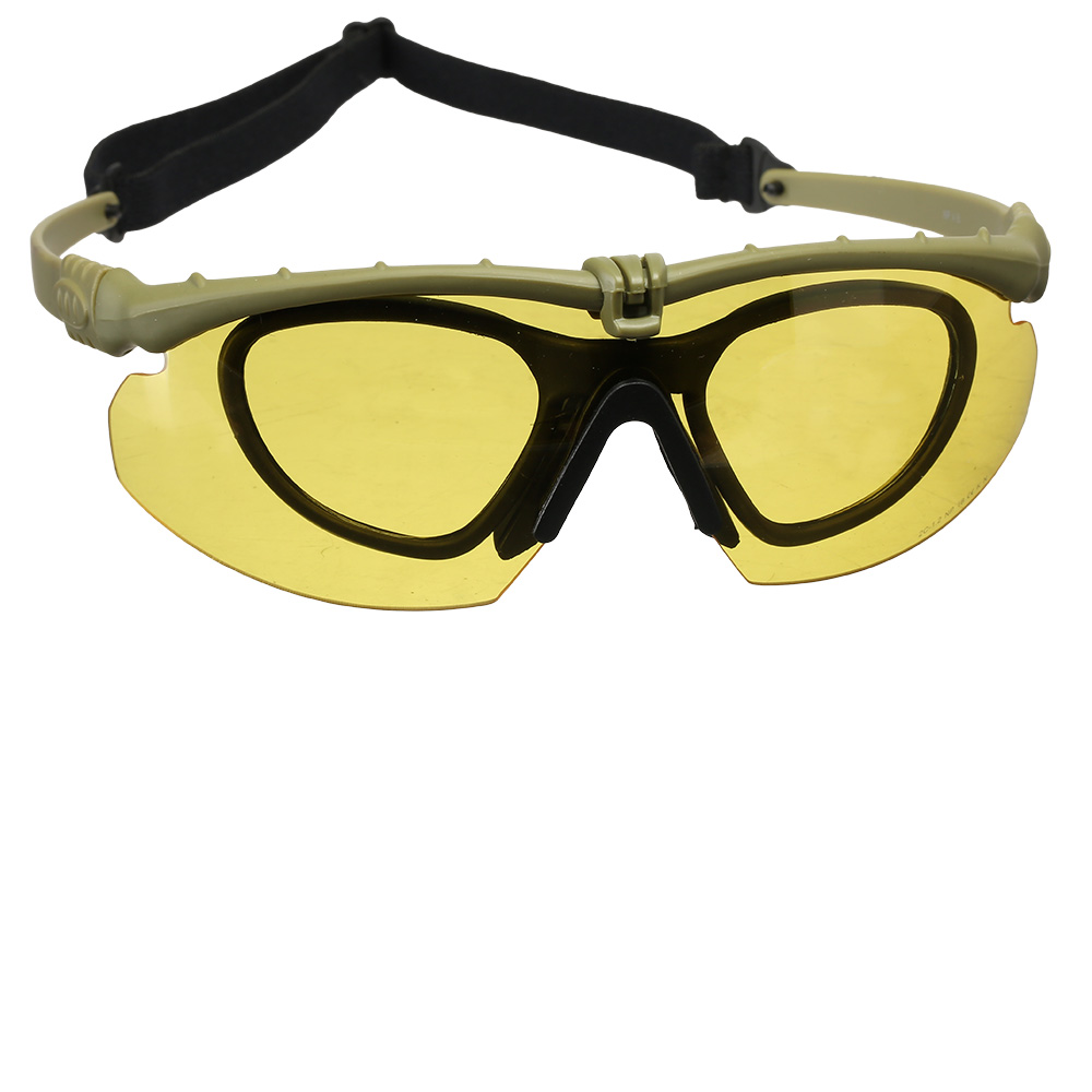 Nuprol Battle Pro Protective Airsoft Schutzbrille inkl. Brillentrgereinsatz oliv / gelb Bild 1