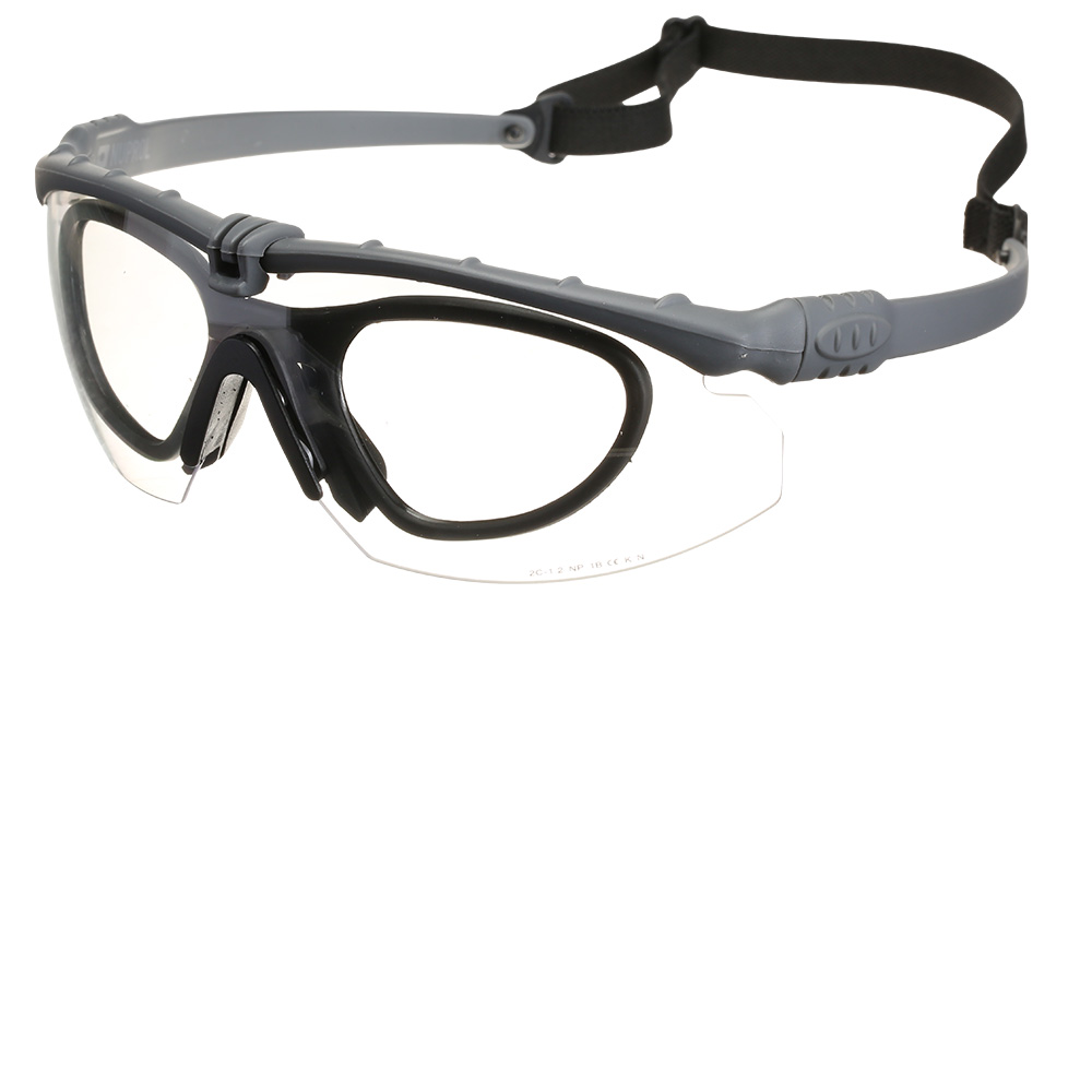 Nuprol Battle Pro Protective Airsoft Schutzbrille inkl. Brillentrgereinsatz grau / klar