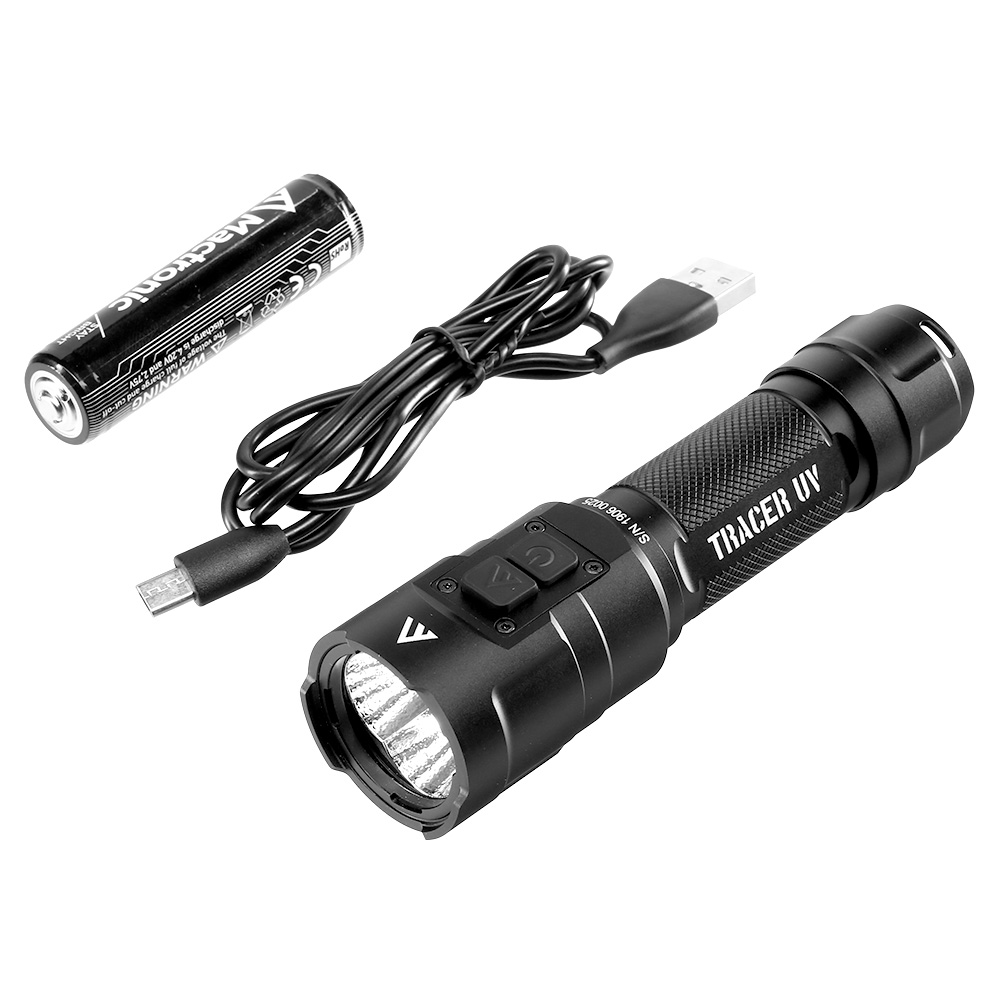 Mactronic LED Taschenlampe Tracer UV 1000 Lumen schwarz mit UV Licht inkl. Ladekabel und Akku Bild 4