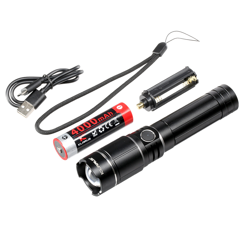 Klarus LED Taschenlampe A2 Pro 1450 Lumen schwarz inkl. Ladekabel, Lanyard und Batterieadapter Bild 1