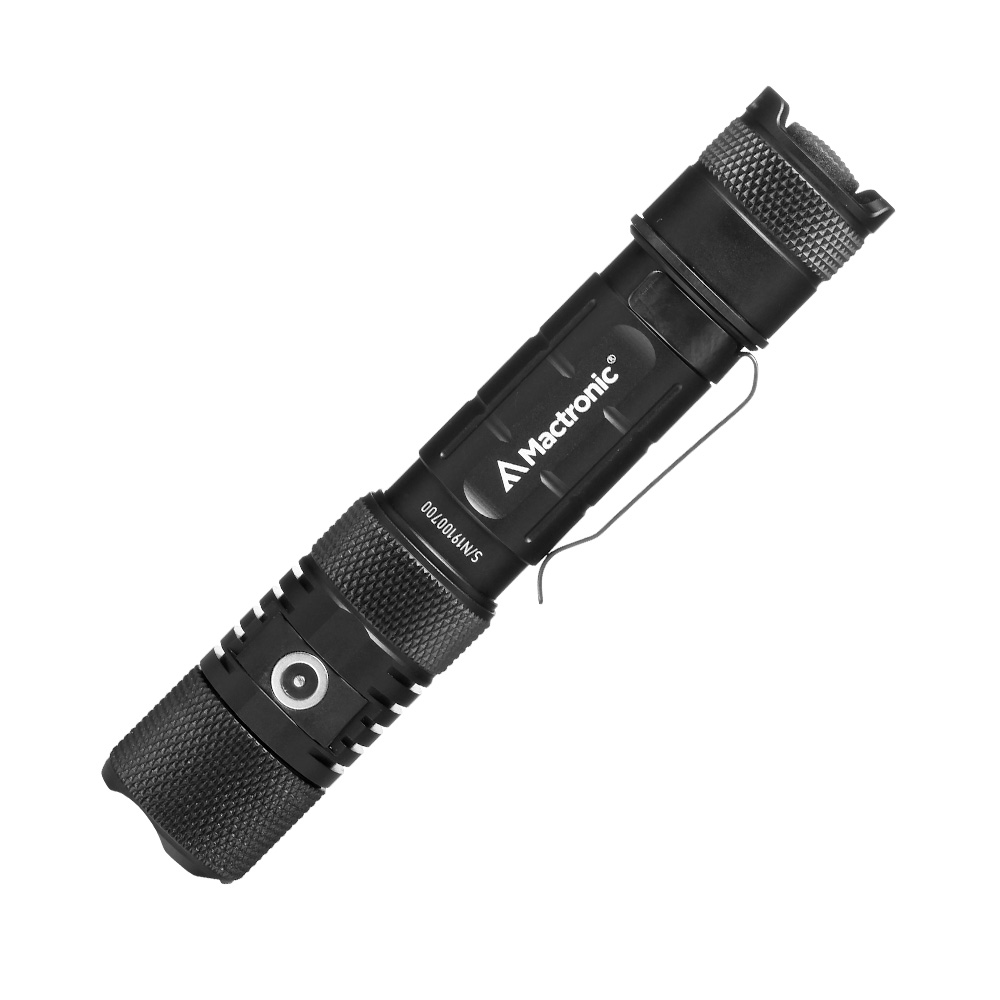 Mactronic LED Taschenlampe T-Force HP 1800 Lumen schwarz inkl. Ladekabel, 3 x Farbfilter, Kabelschalter und Lanyard Bild 1