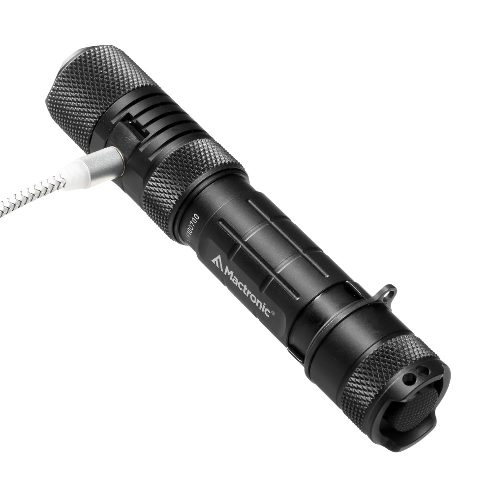 Mactronic LED Taschenlampe T-Force HP 1800 Lumen schwarz inkl. Ladekabel, 3 x Farbfilter, Kabelschalter und Lanyard Bild 7