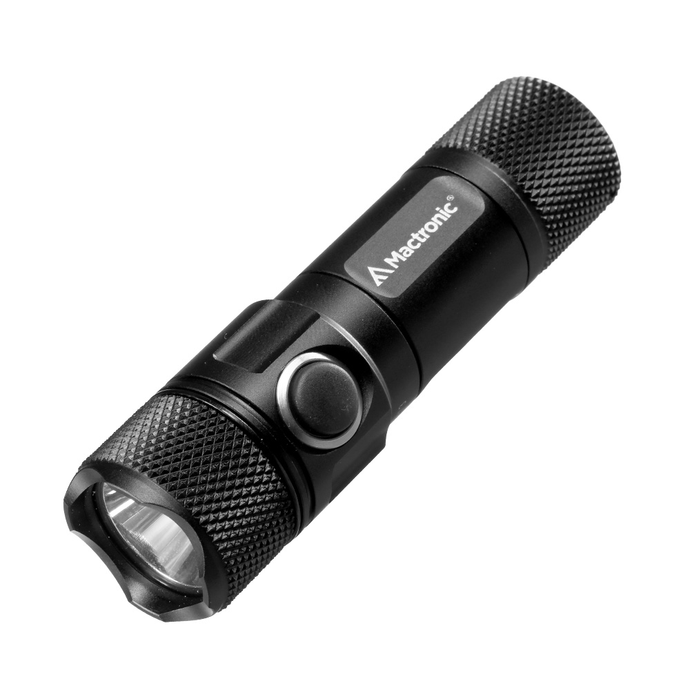 Mactronic LED Taschenlampe T-Force VR 1000 Lumen schwarz inkl. Ladekabel, 3 x Farbfilter, Kabelschalter und Lanyard