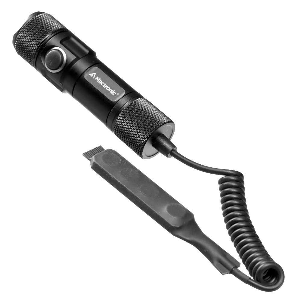 Mactronic LED Taschenlampe T-Force VR 1000 Lumen schwarz inkl. Ladekabel, 3 x Farbfilter, Kabelschalter und Lanyard Bild 1