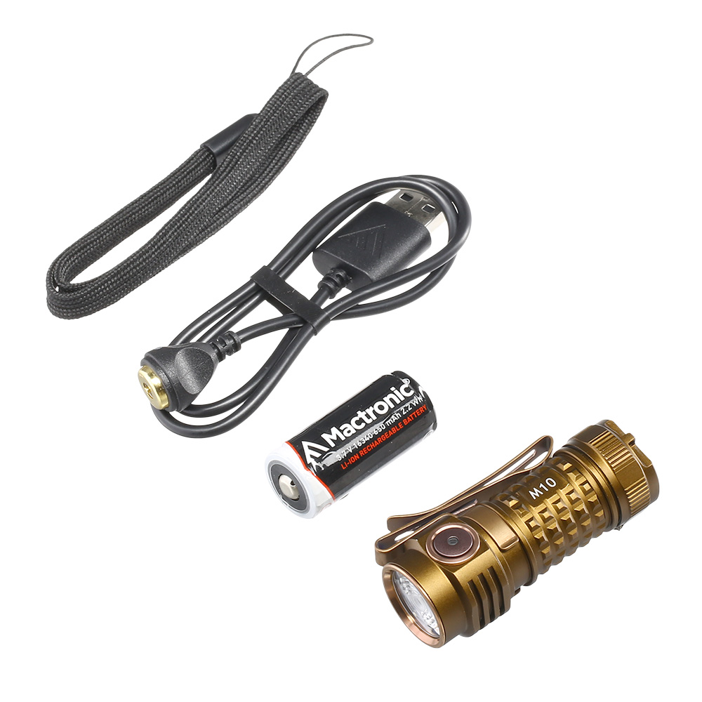 Mactronic LED Taschenlampe Sirius M10 1000 Lumen coyote inkl. Ladekabel, Grtelclip und Lanyard Bild 4