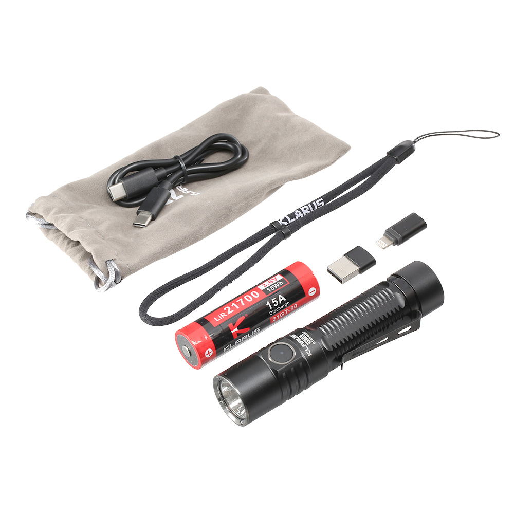 Klarus LED Taschenlampe G15 V2 4200 Lumen schwarz mit Powerbankfunktion inkl. Akku, Ladekabel und Handschlaufe Bild 4