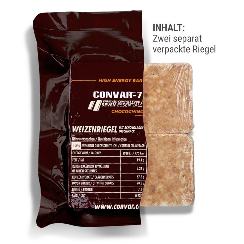 Convar-7 Riegel High Energy Bar Chocochino 120 g Langzeitlebensmittel - Ideal fr Outdoor, Notvorrat und Krisenvorsorge Bild 2