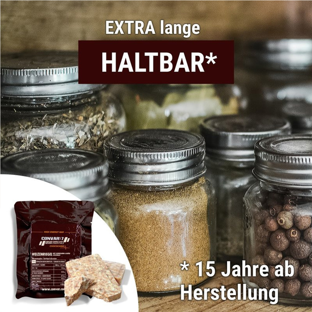 Convar-7 Riegel High Energy Bar Chocochino 120 g Langzeitlebensmittel - Ideal fr Outdoor, Notvorrat und Krisenvorsorge Bild 5