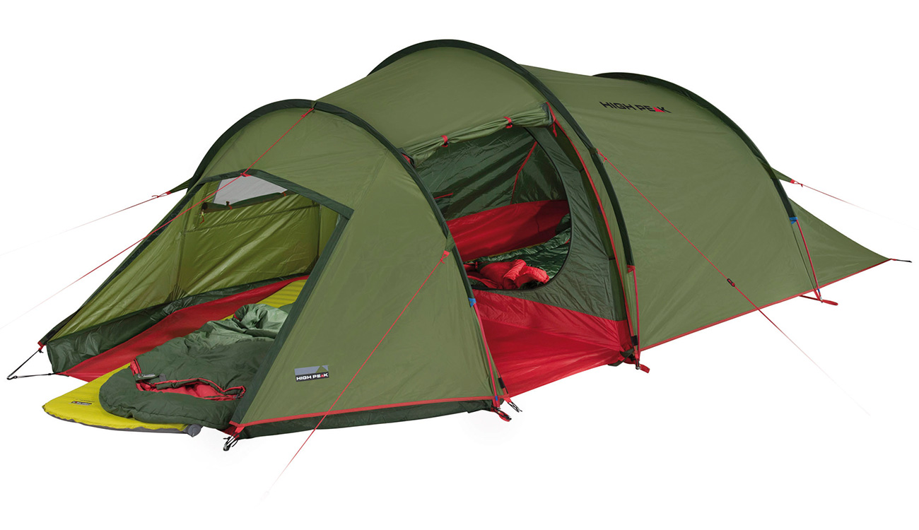 High Peak Zelt Falcon 3 LW fr 3 Personen grn/rot leichtgewicht Bild 2