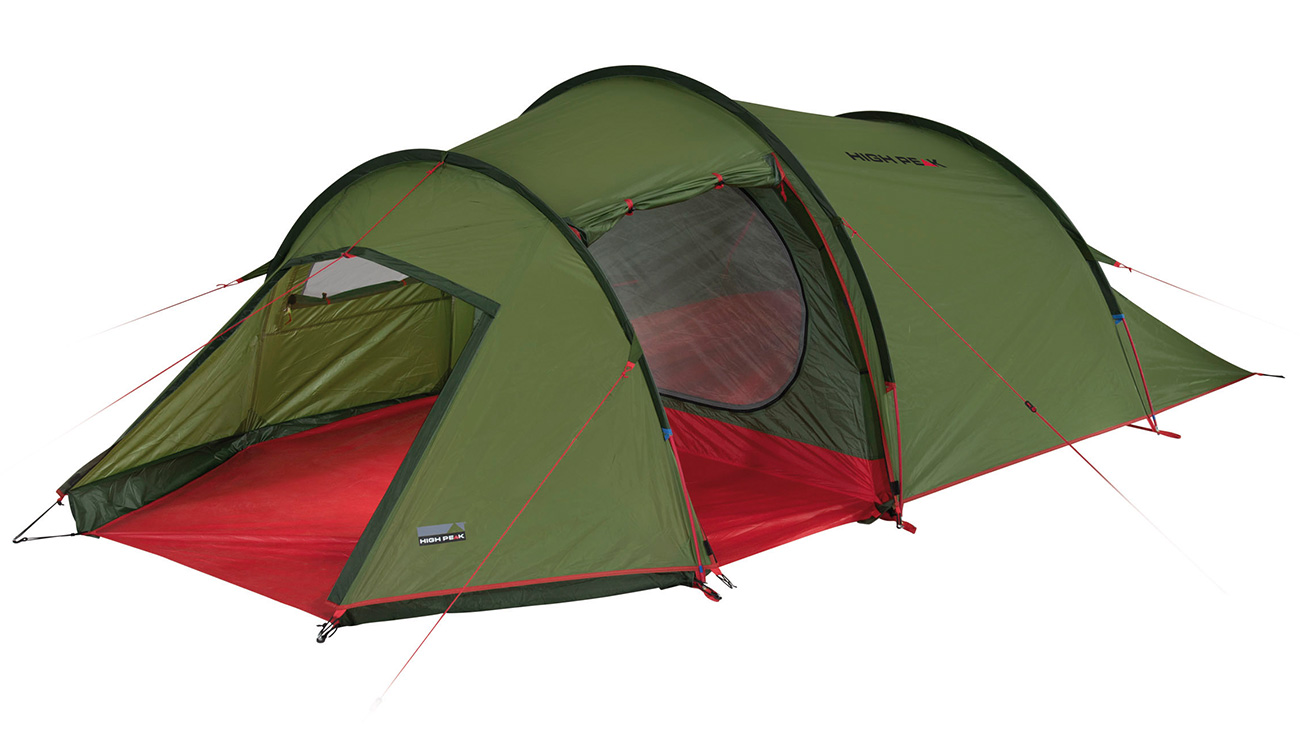 High Peak Zelt Falcon 3 fr 3 Personen grn/rot