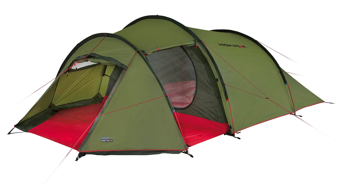 High Peak Zelt Falcon 4 fr 4 Personen grn/rot