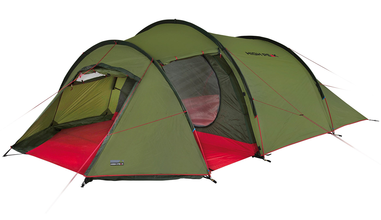 High Peak Zelt Falcon 4 LW fr 4 Personen grn/rot leichtgewicht