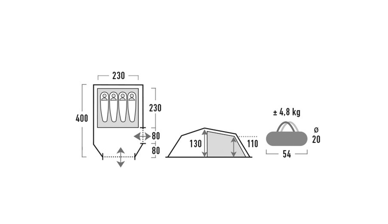 High Peak Zelt Falcon 4 LW für 4 Personen grün/rot leichtgewicht kaufen