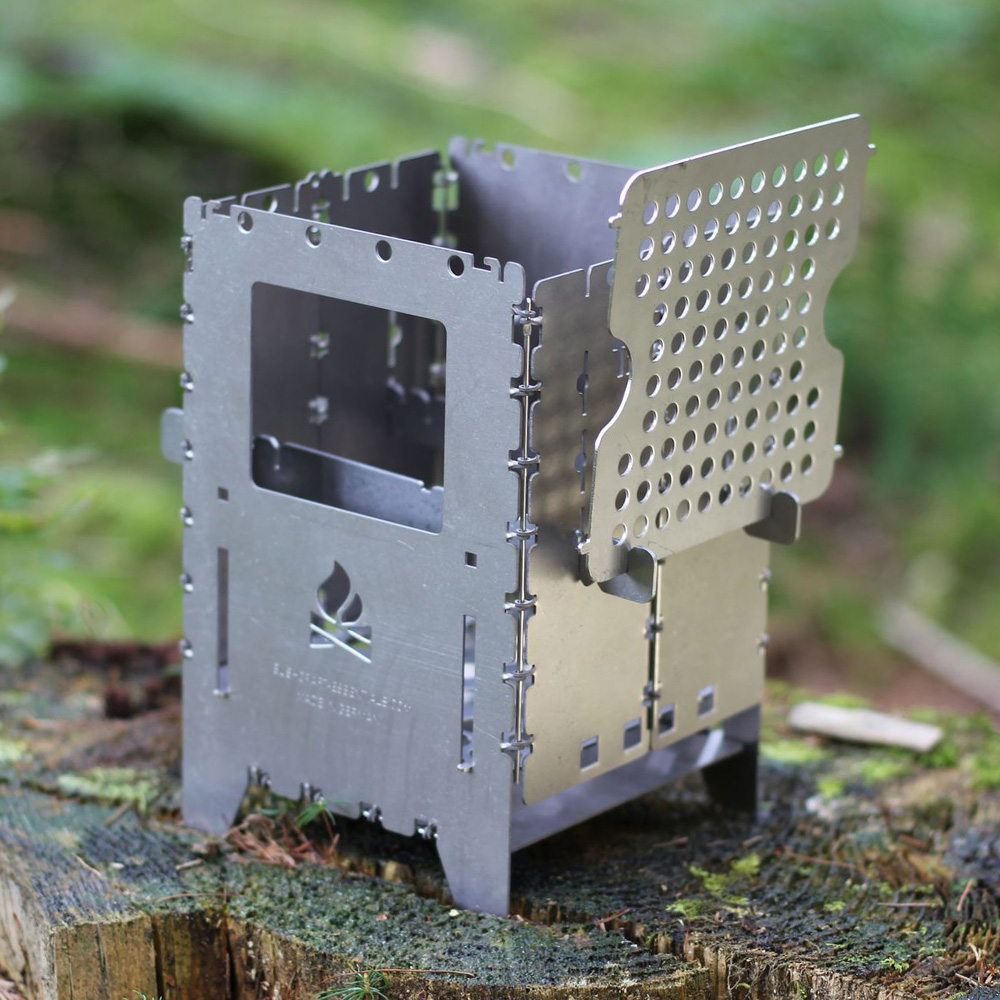 Bushcraft Essentials Kocher Bushbox XL Titanium ultraleicht inkl. 2 x Topfauflage und Outdoortasche Bild 9