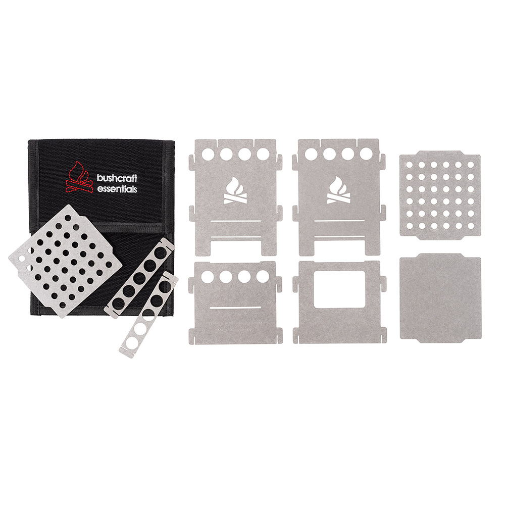Bushcraft Essentials Kocher Bushbox Set inkl. Grillplatte, 2 x Topfauflage und Outdoortasche Bild 1