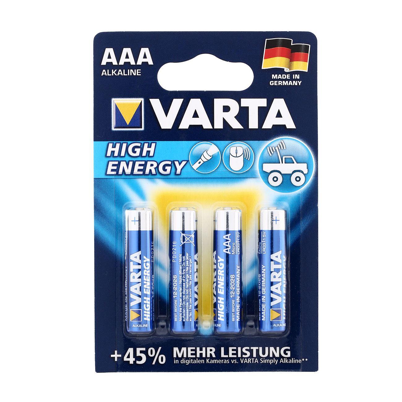 80 x Varta Longlife 4103 AAA LR03 Micro Alkaline Batterie 1,5V in Folie DHL 