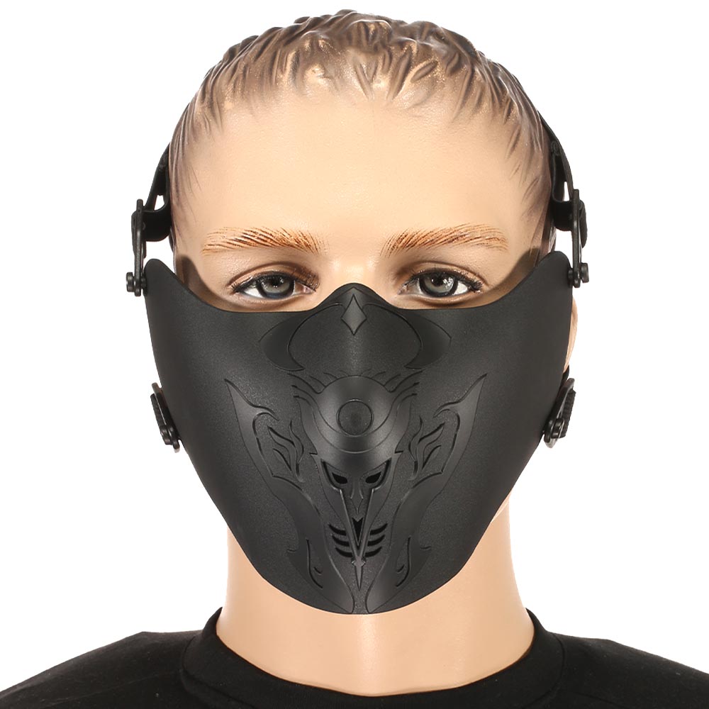 Amomax Ferro Polymer-Verbundkunststoff Airsoft-Halbmaske schwarz Bild 1