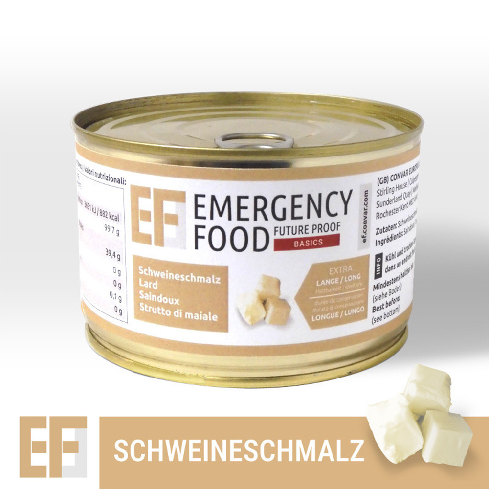 Emergency Food Basic Notration Schweineschmalz 350g Dose