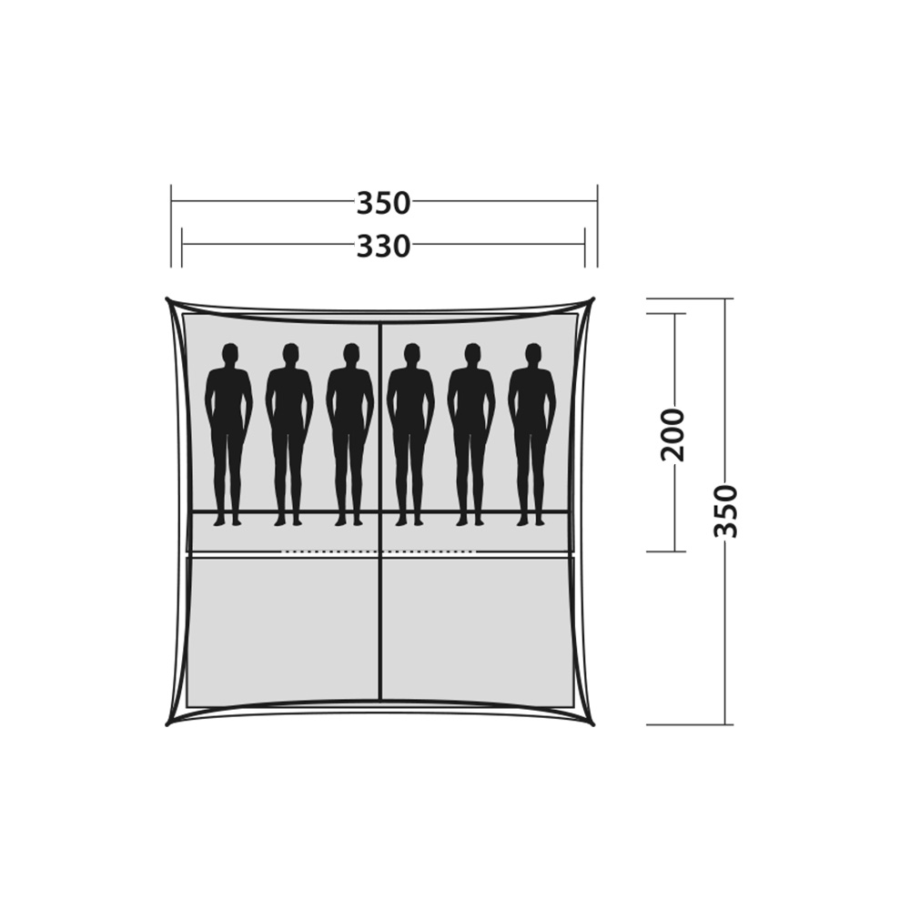 Easy Camp 2in1 Pavillon Camp Shelter 3,5 x 3,5 m grau inkl. Innenzelt f. 6 Personen Bild 2