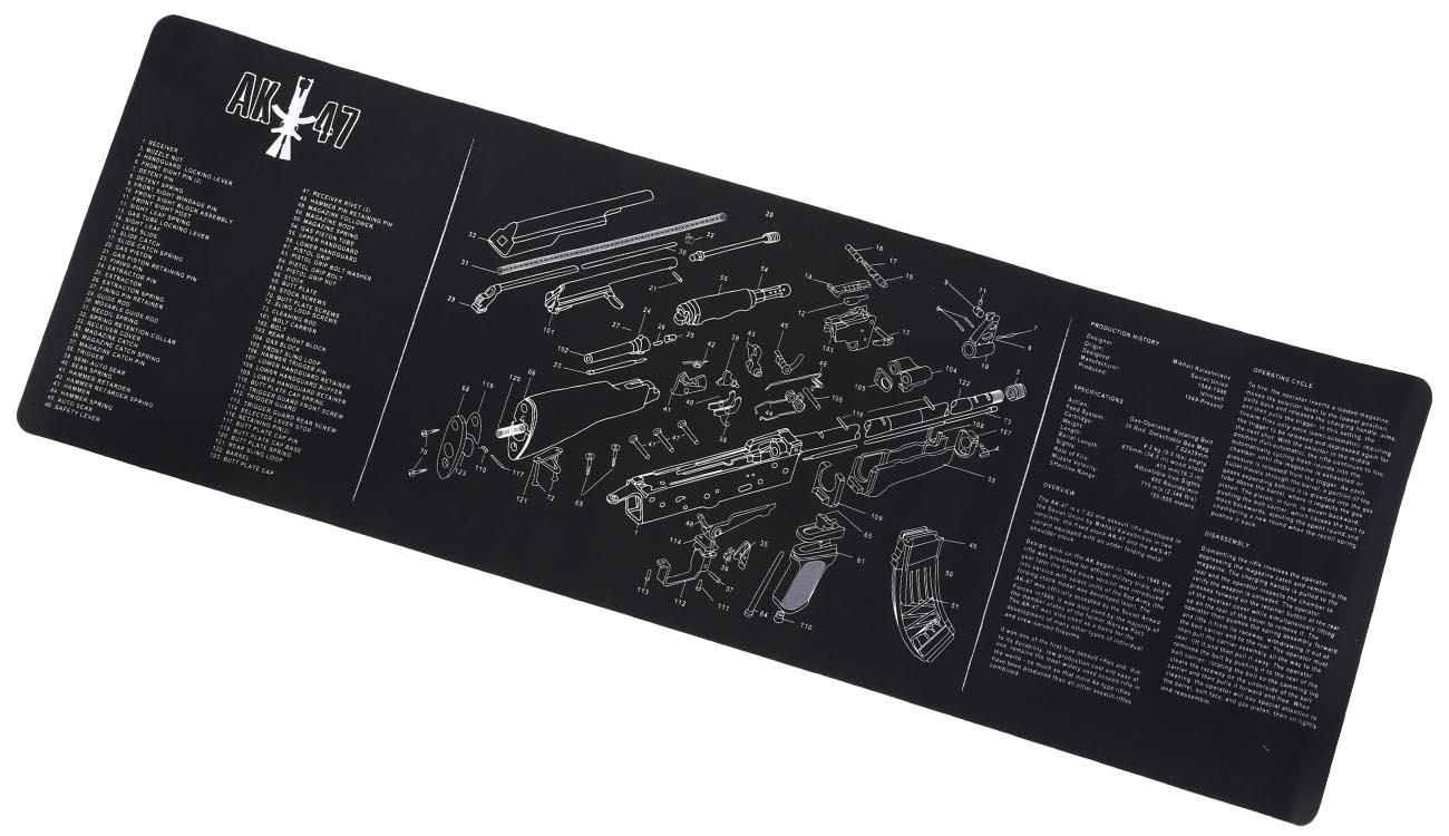 WADSN AK-47 Waffen-Reinigungsunterlage fr Gewehre 91,5 x 30,5 cm schwarz