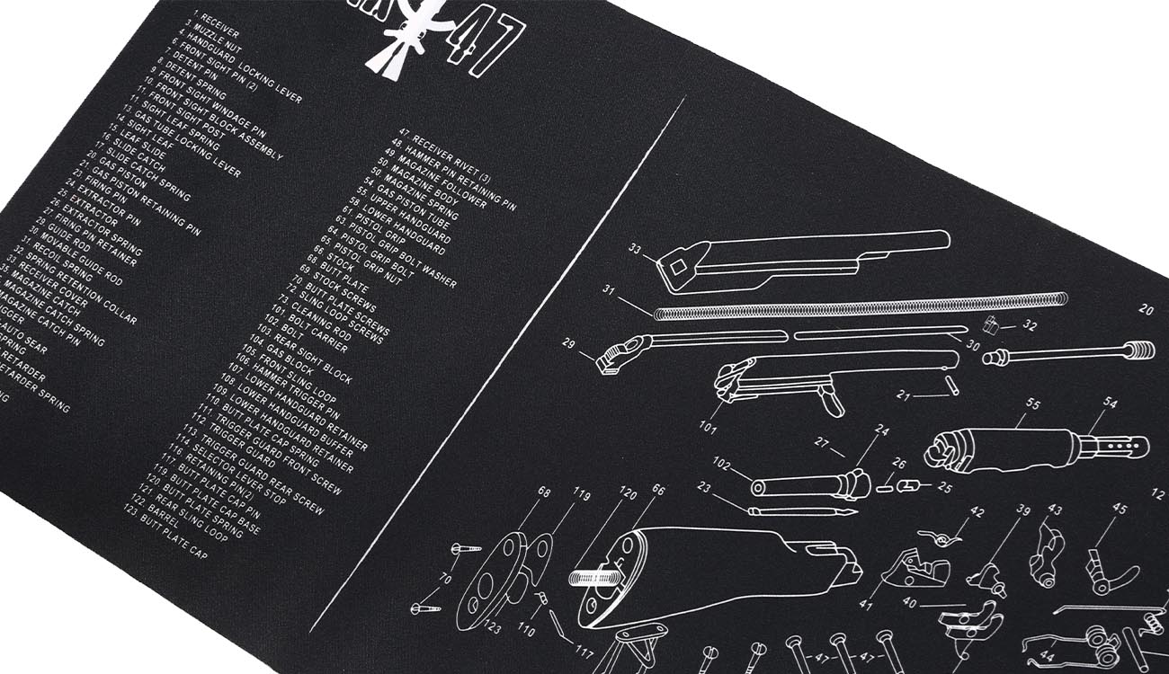WADSN AK-47 Waffen-Reinigungsunterlage fr Gewehre 91,5 x 30,5 cm schwarz Bild 2