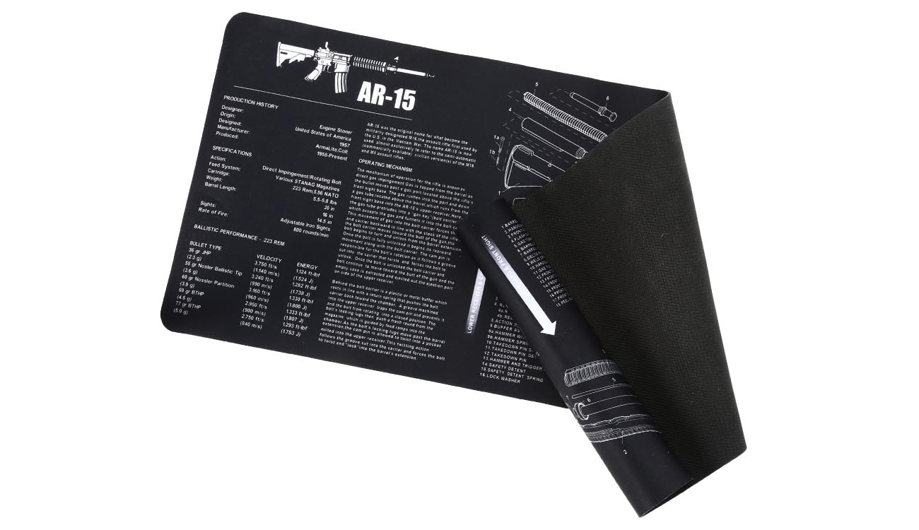 WADSN AR-15 Waffen-Reinigungsunterlage fr Gewehre 91,5 x 30,5 cm schwarz Bild 1