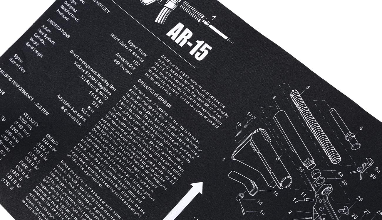 WADSN AR-15 Waffen-Reinigungsunterlage fr Gewehre 91,5 x 30,5 cm schwarz Bild 2