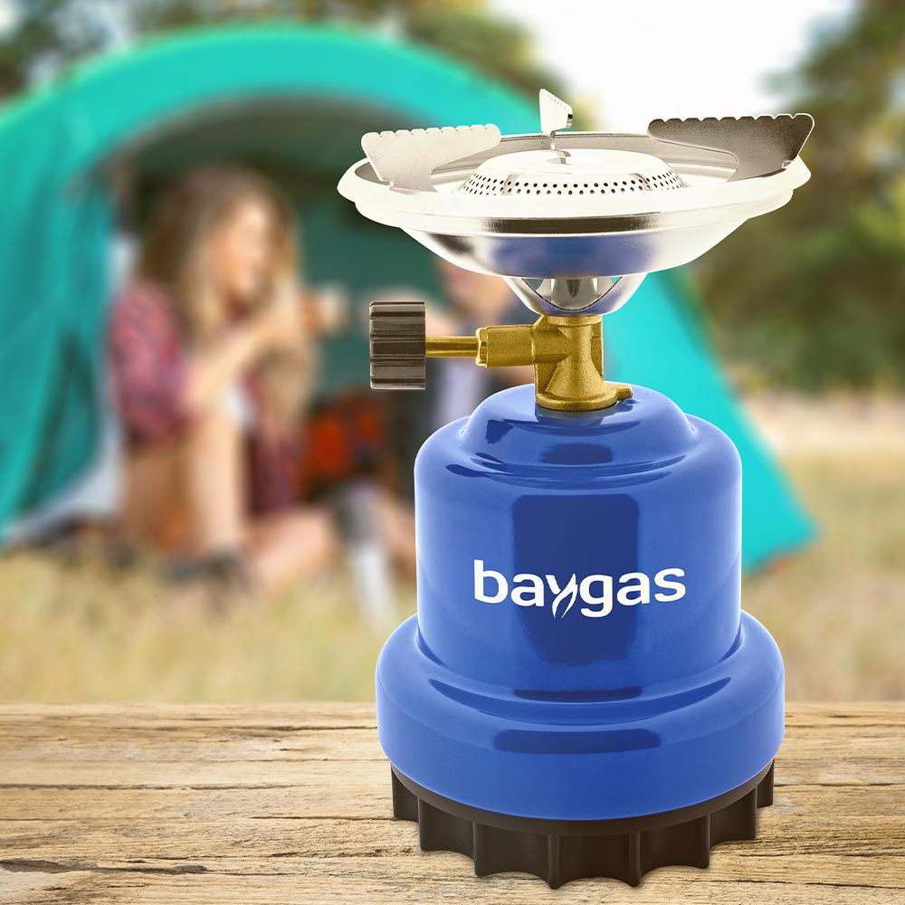 Baygas Gaskocher mit Metallgehäuse für Stechkartuschen blau kaufen